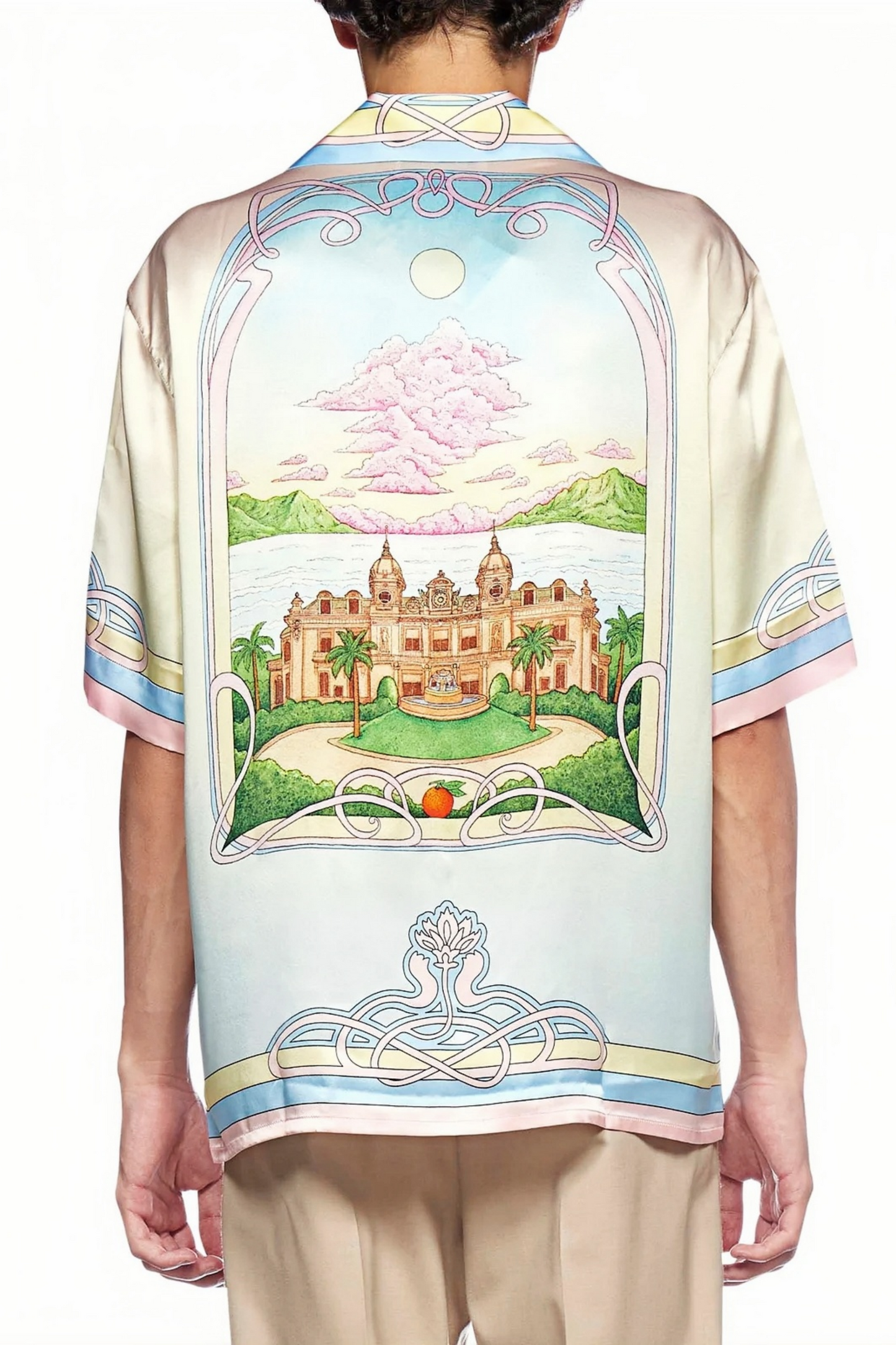 Walter beige scenic print short-sleeve shirt