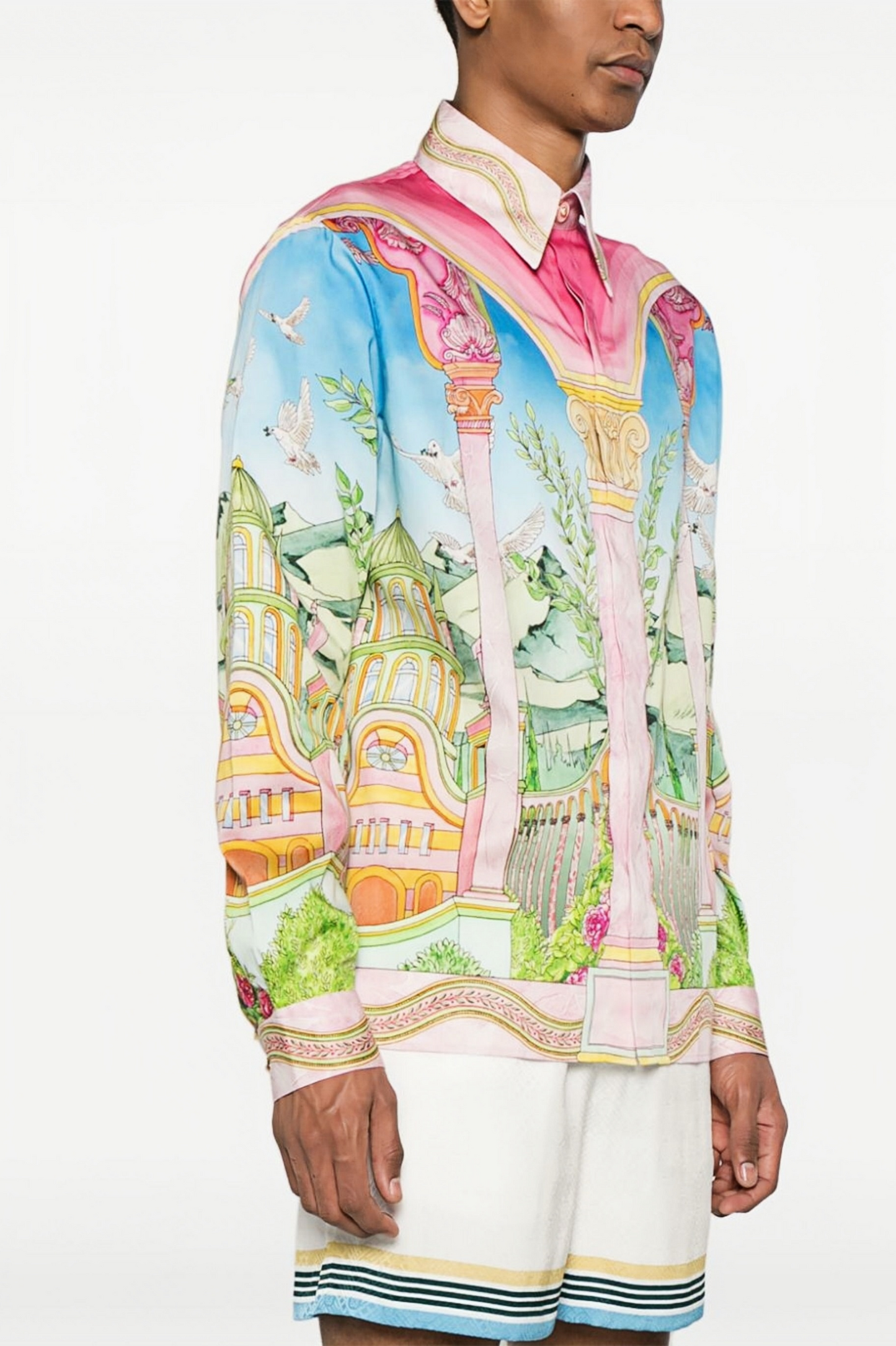 William pink palace-print long-sleeve shirt