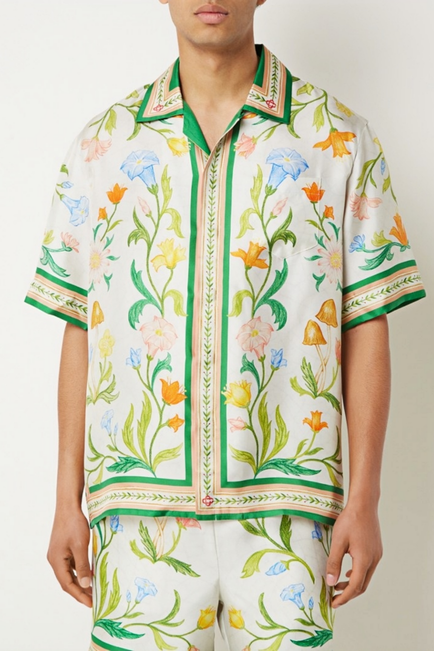 Xavier green floral short-sleeve shirt