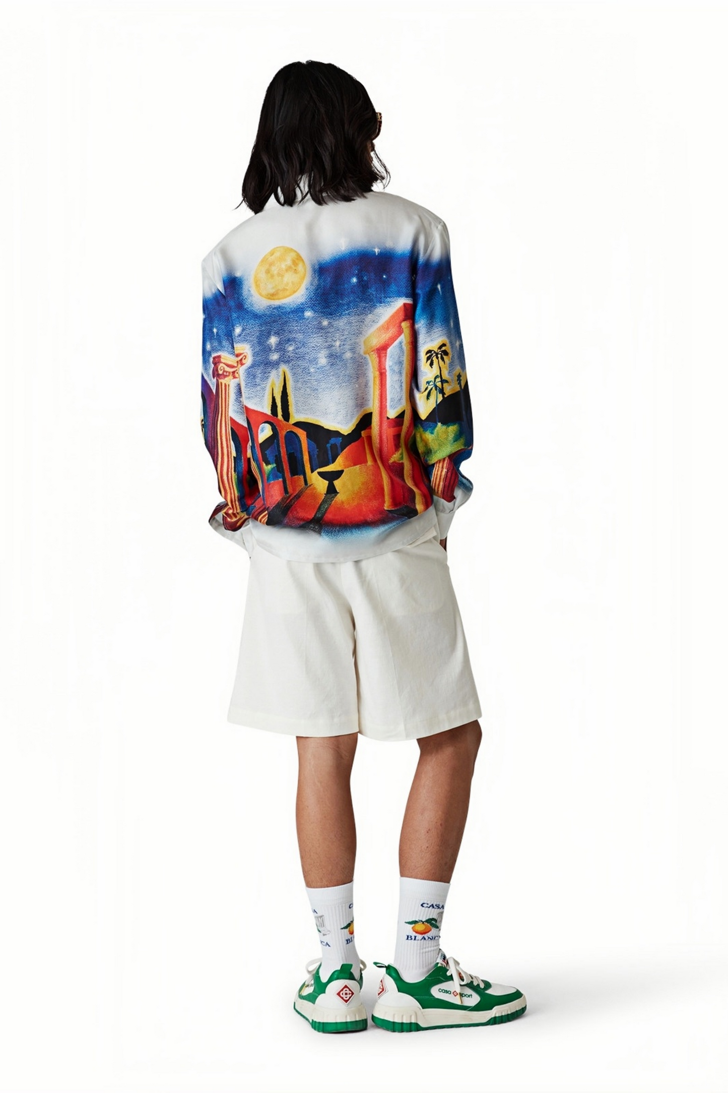 Samuel blue cityscape print long-sleeve shirt