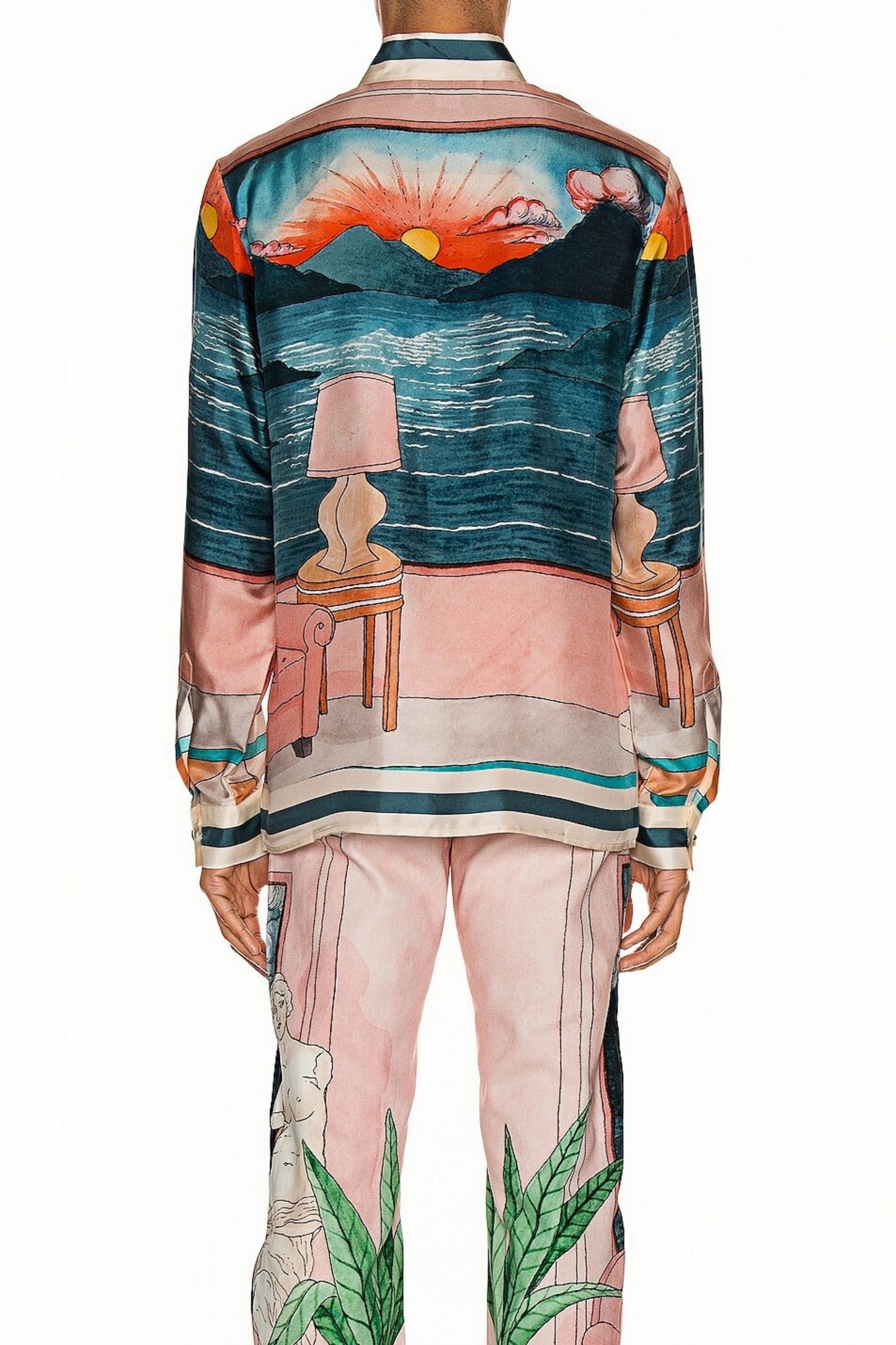 Alphonse pink artistic print long-sleeve shirt