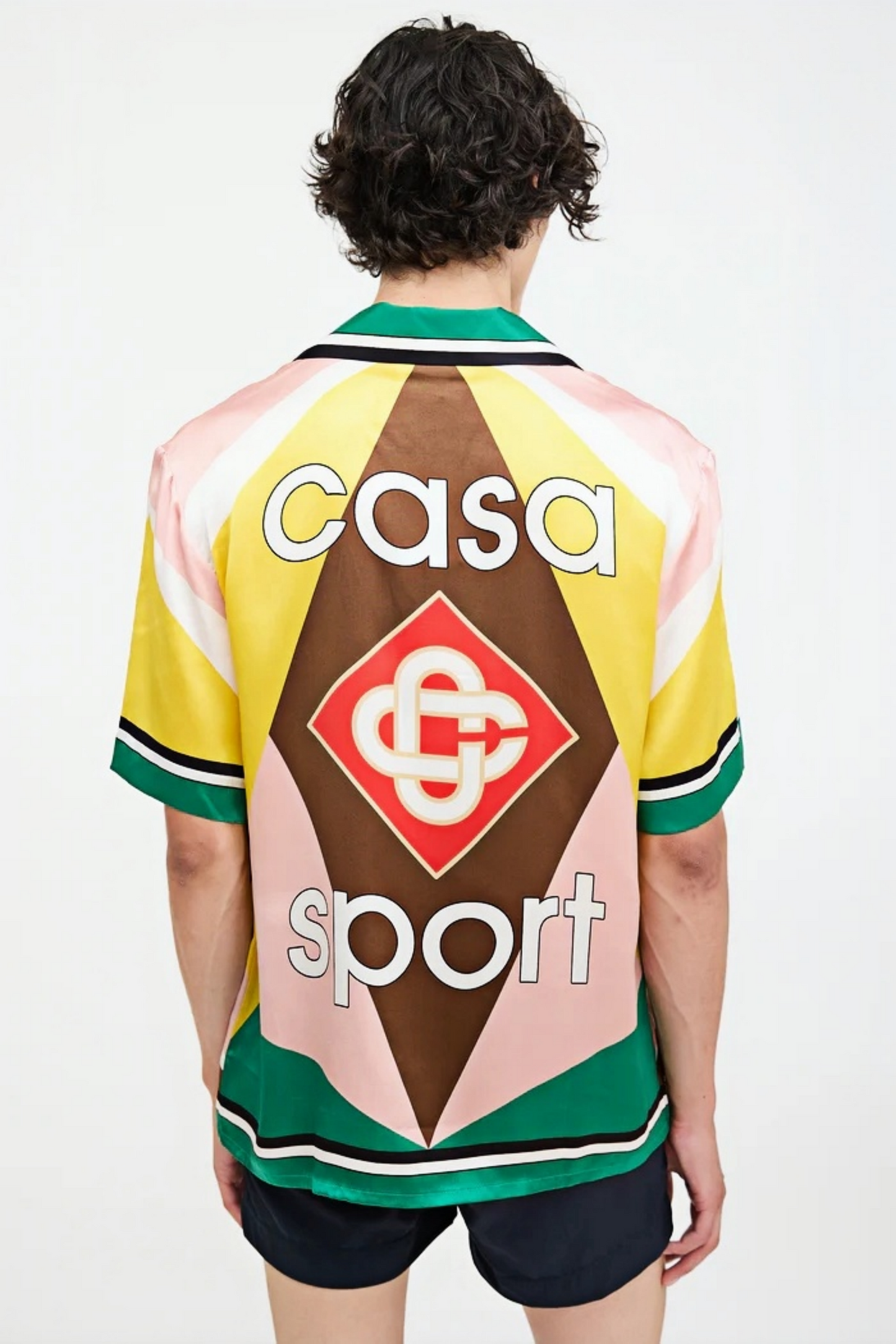 Sam yellow geometric print short-sleeve shirt