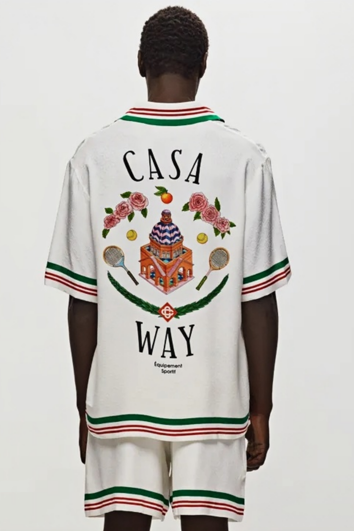 Gary white striped short-sleeve shirt