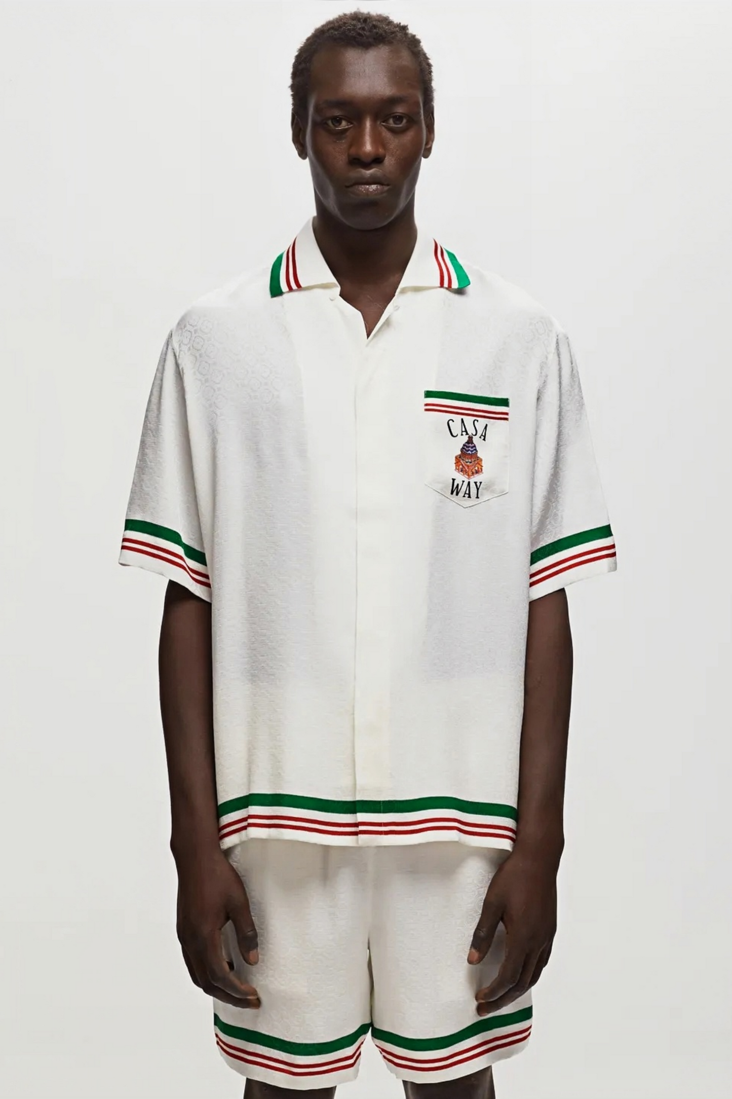 Gary white striped short-sleeve shirt