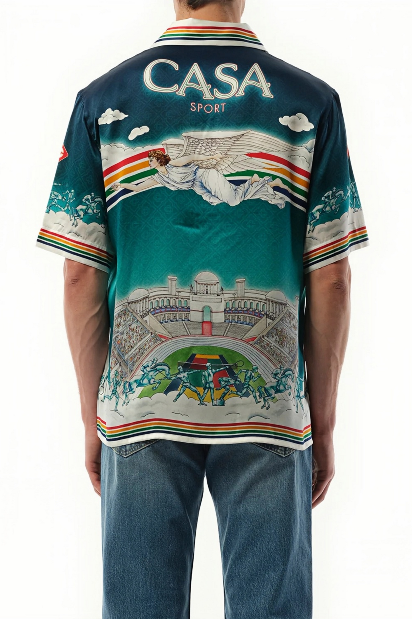 Michael green gradient print short-sleeve shirt