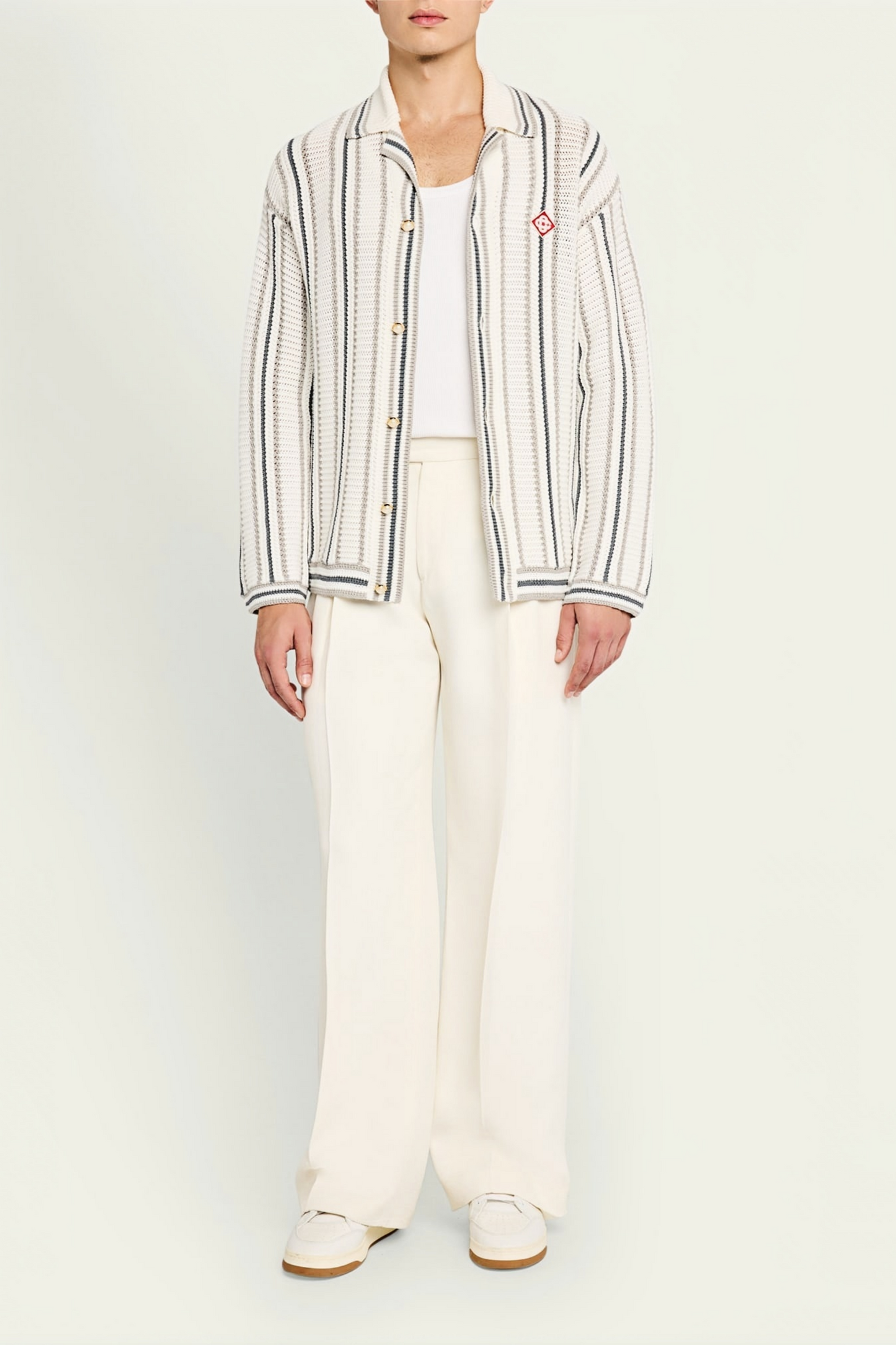 Zachary white striped cardigan