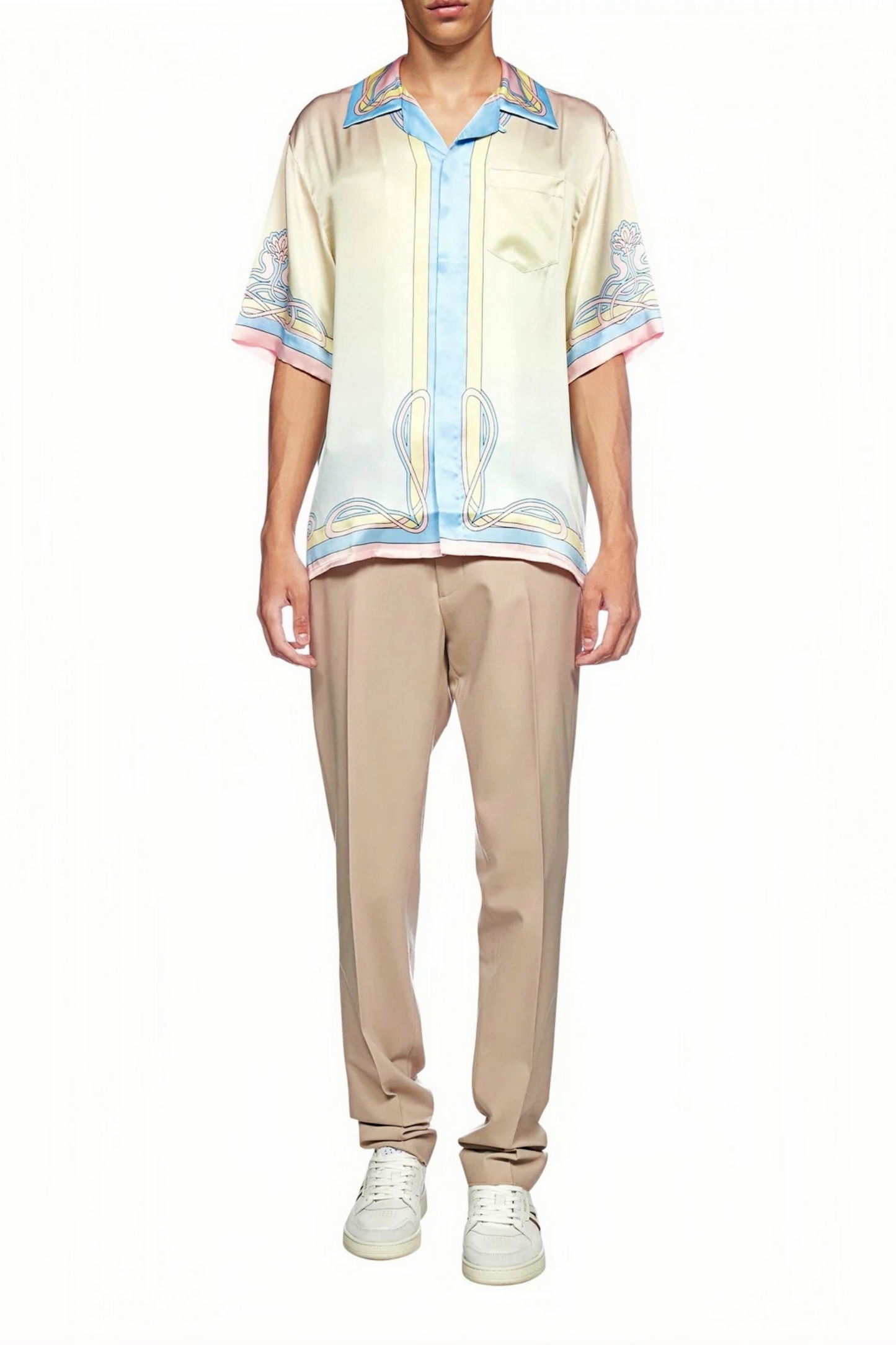 Walter beige scenic print short-sleeve shirt