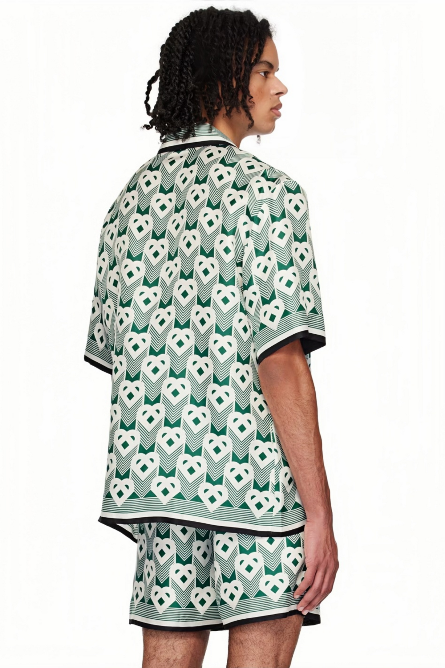 Arthur green geometric print short-sleeve shirt