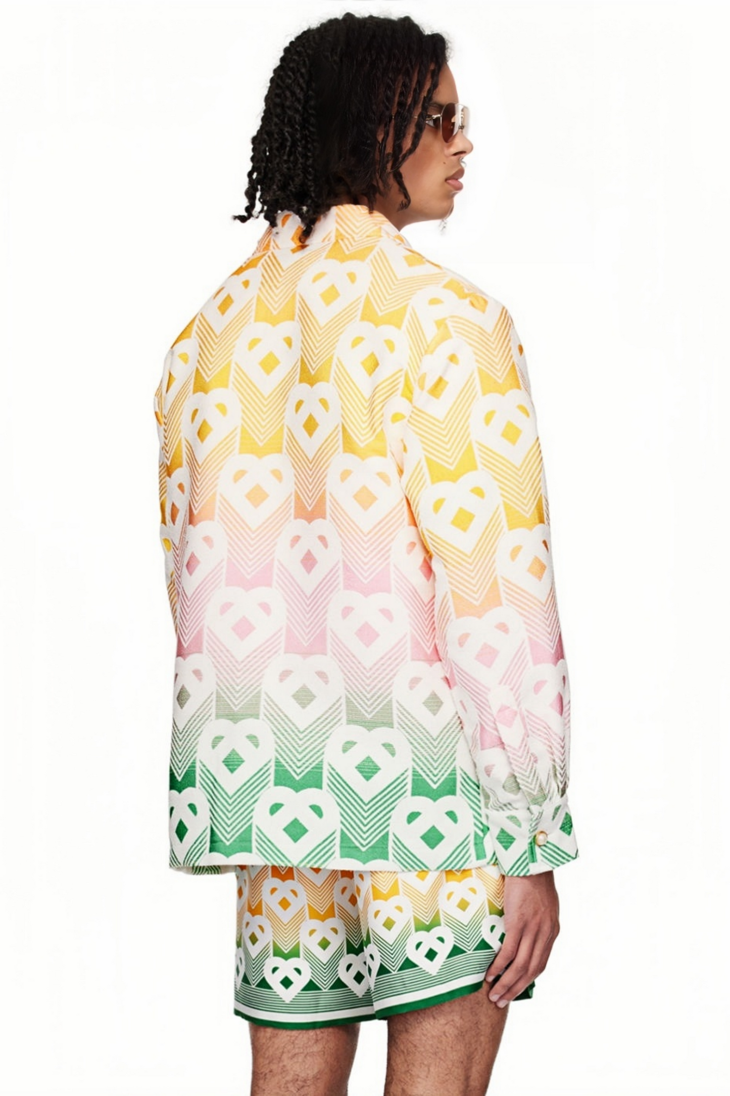 Alexander yellow geometric long-sleeve shirt