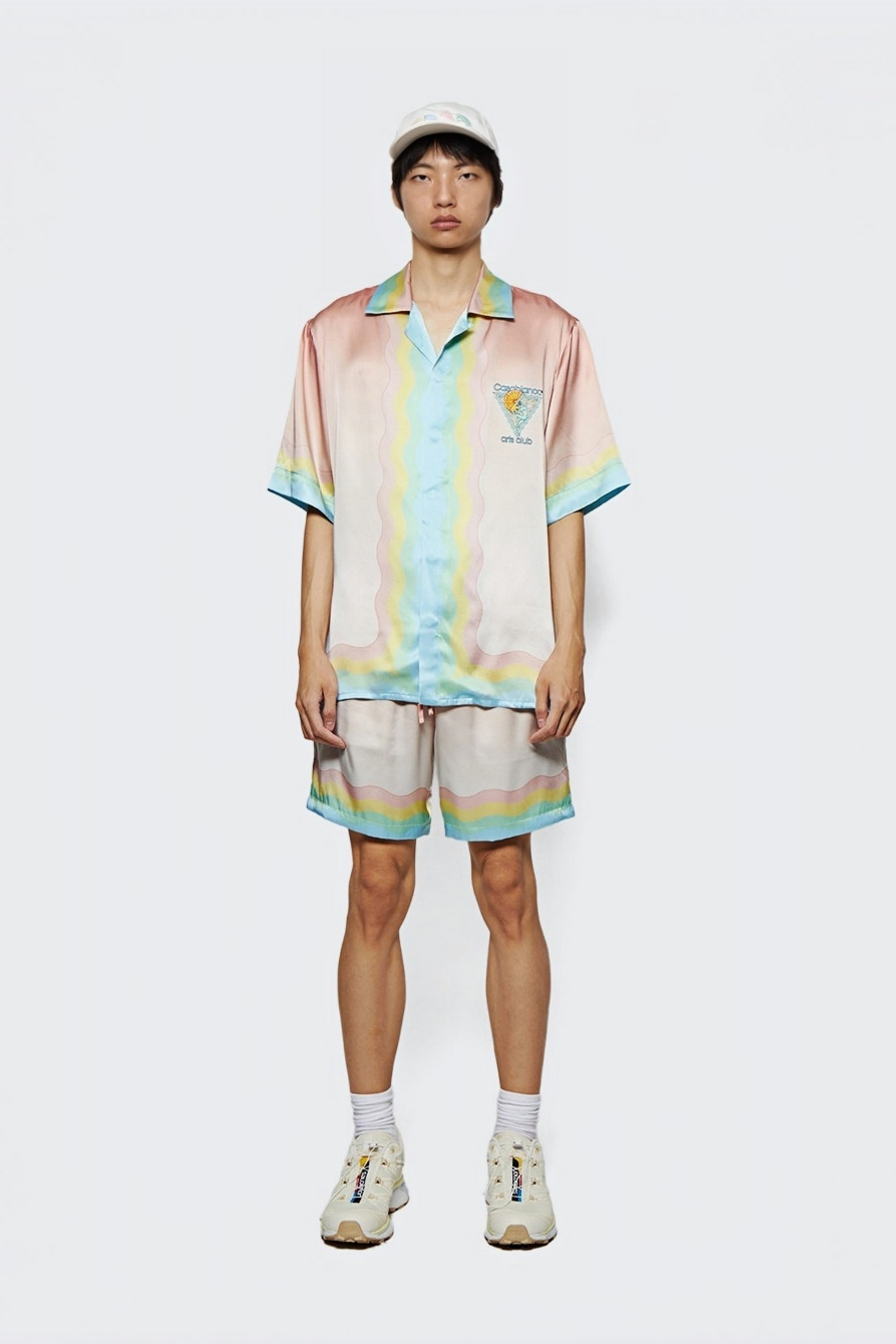Étienne pink pastel gradient mermaid print short-sleeve shirt