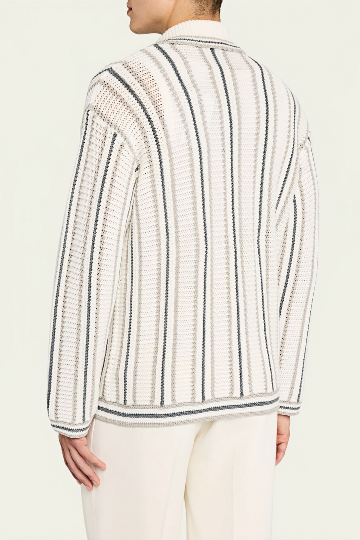 Zachary white striped cardigan