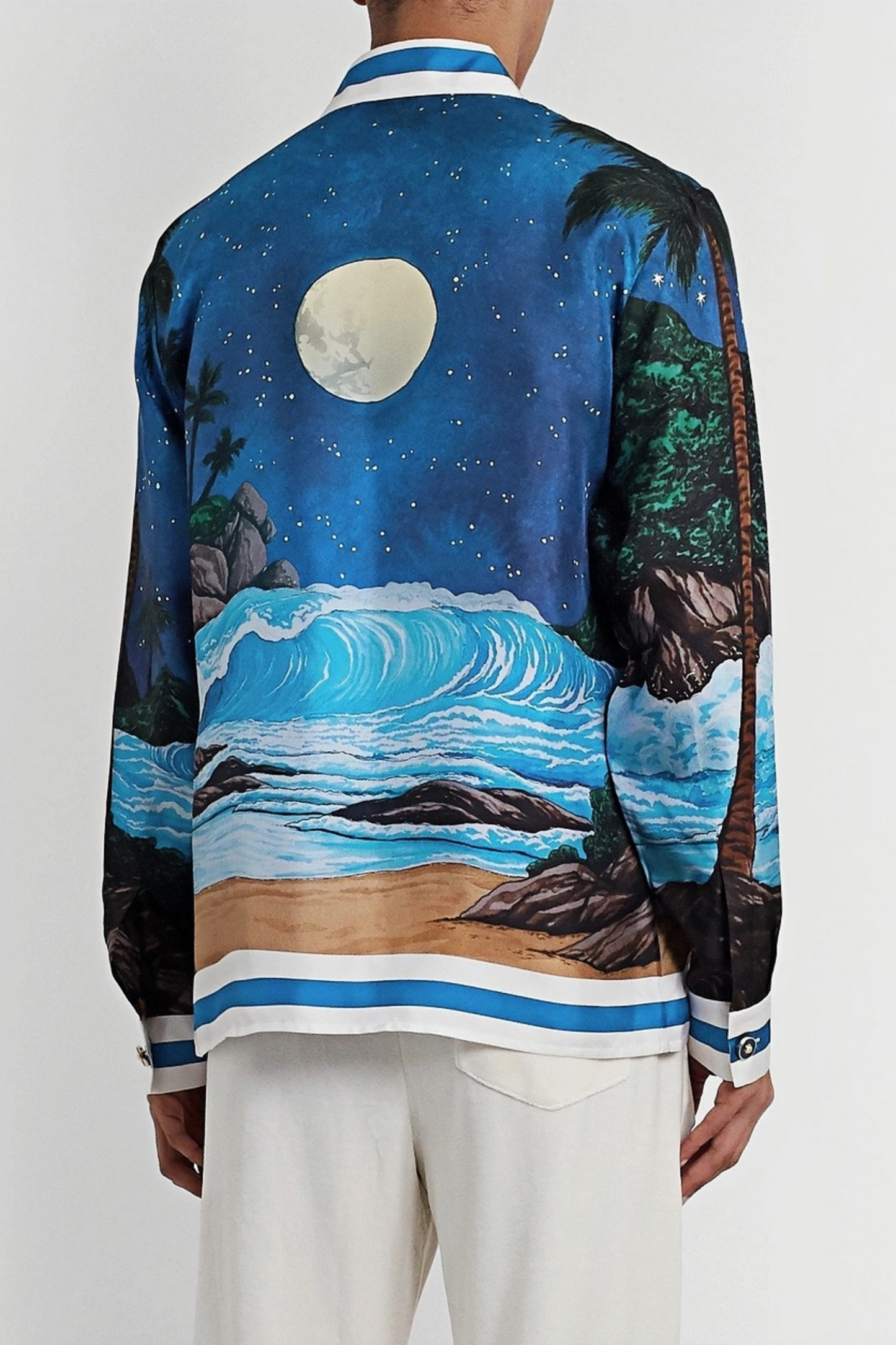 Alain blue ocean night sky long-sleeve shirt