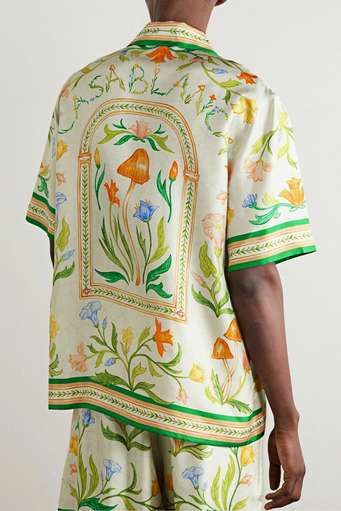 Xavier green floral short-sleeve shirt