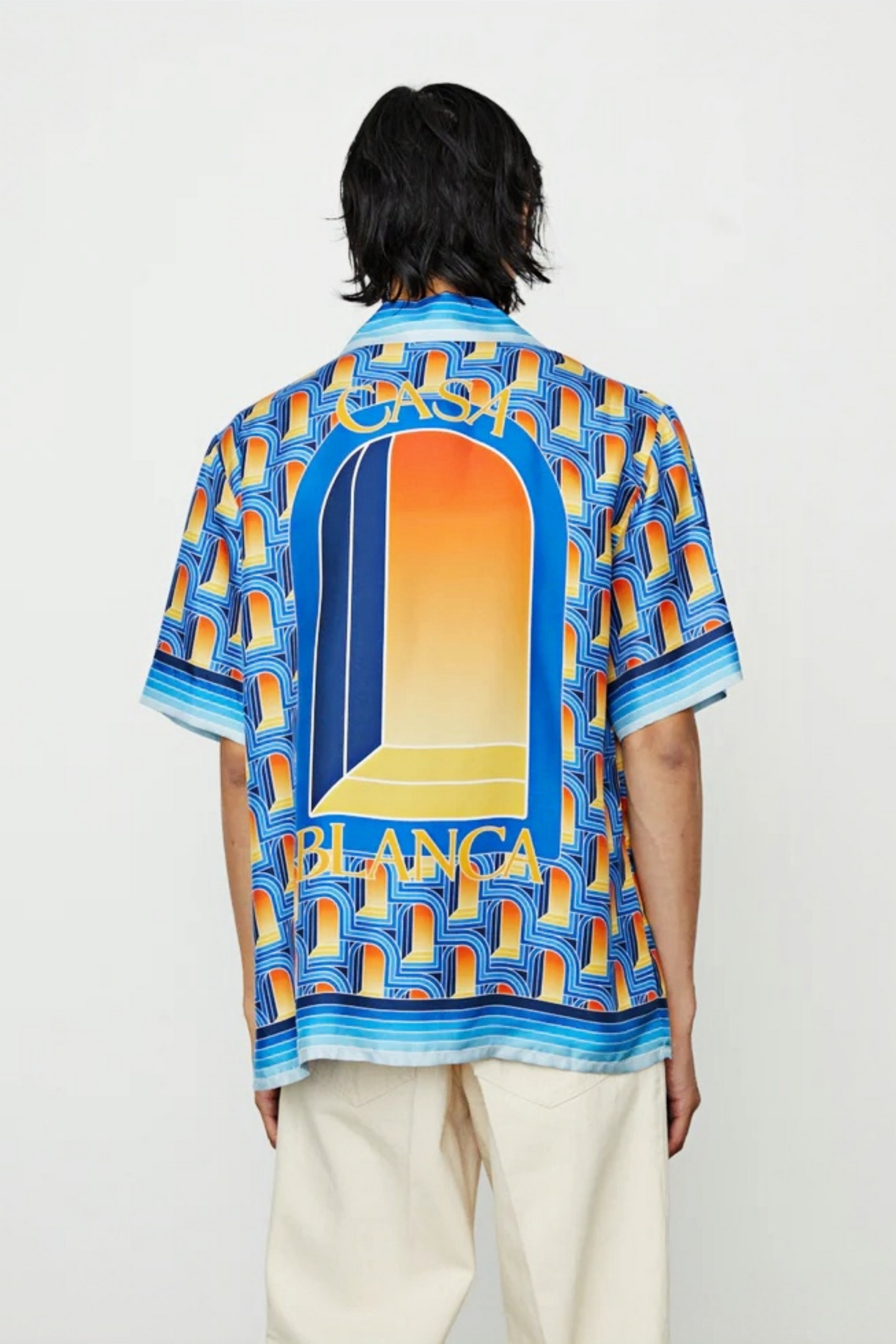 Nathan blue zigzag short-sleeve shirt
