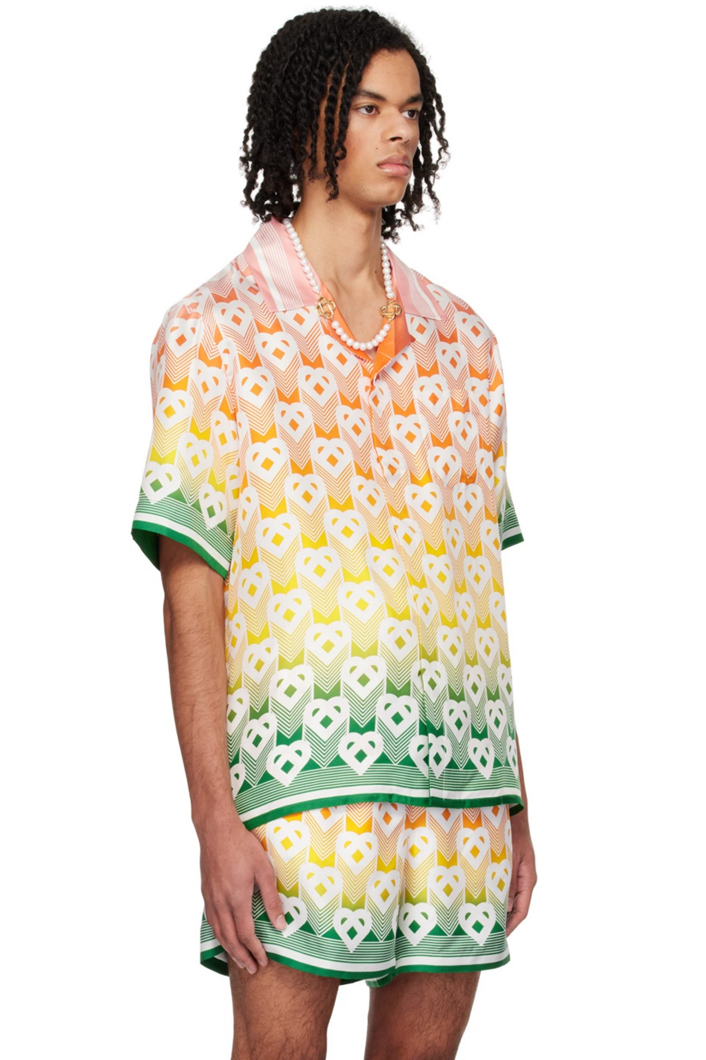 Alexander yellow geometric short-sleeve shirt