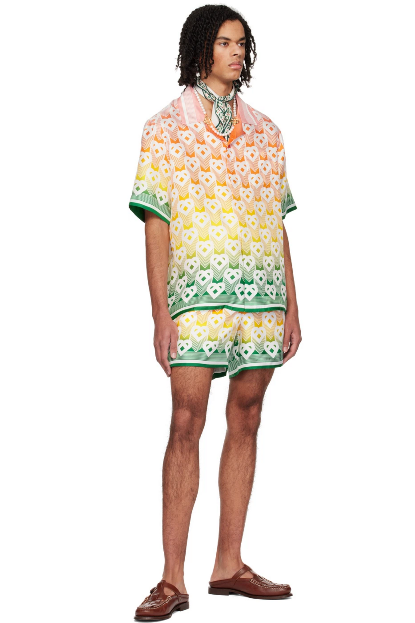 Alexander yellow geometric short-sleeve shirt