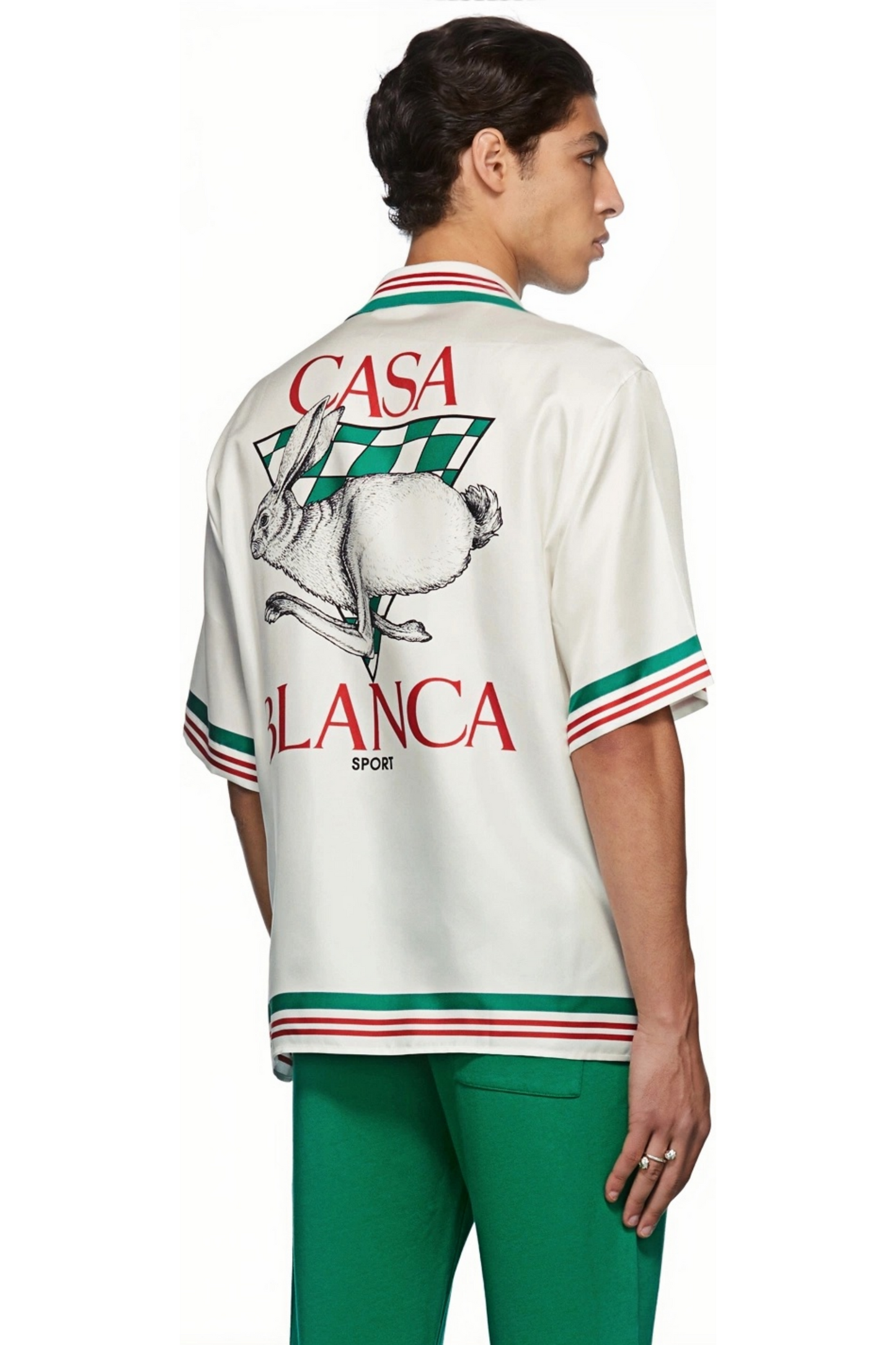 Auguste white apple print short-sleeve shirt