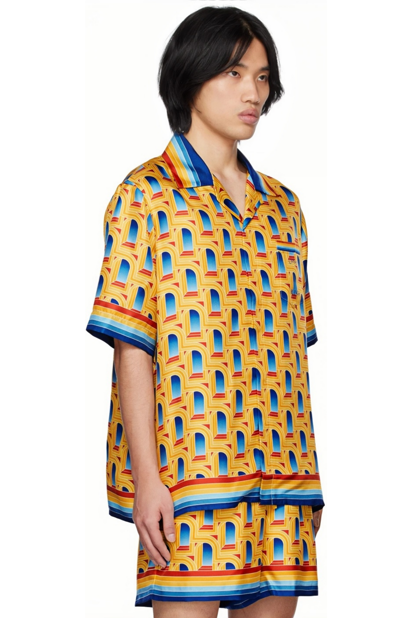 Nathan yellow zigzag short-sleeve shirt